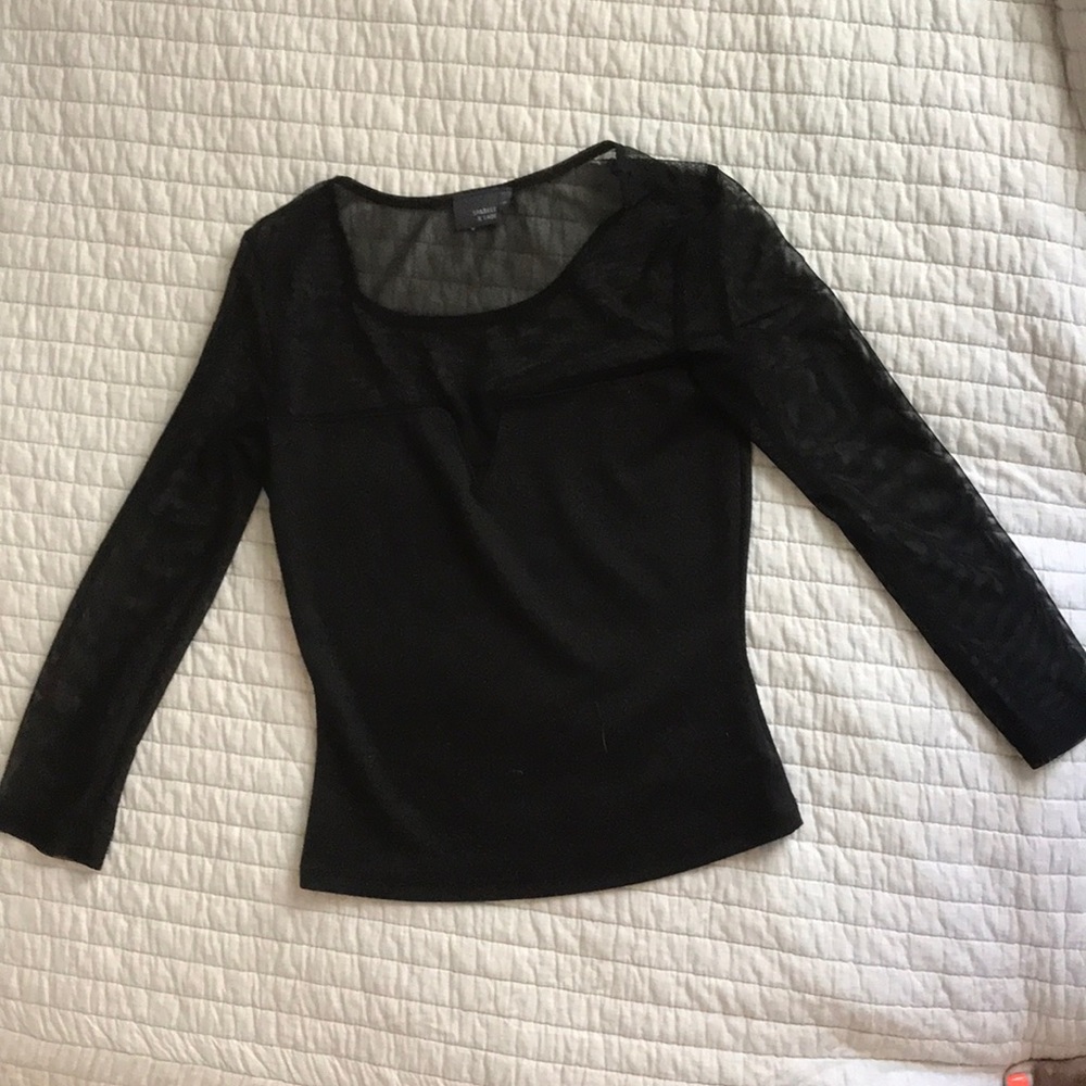 Black mesh sleeve shirt